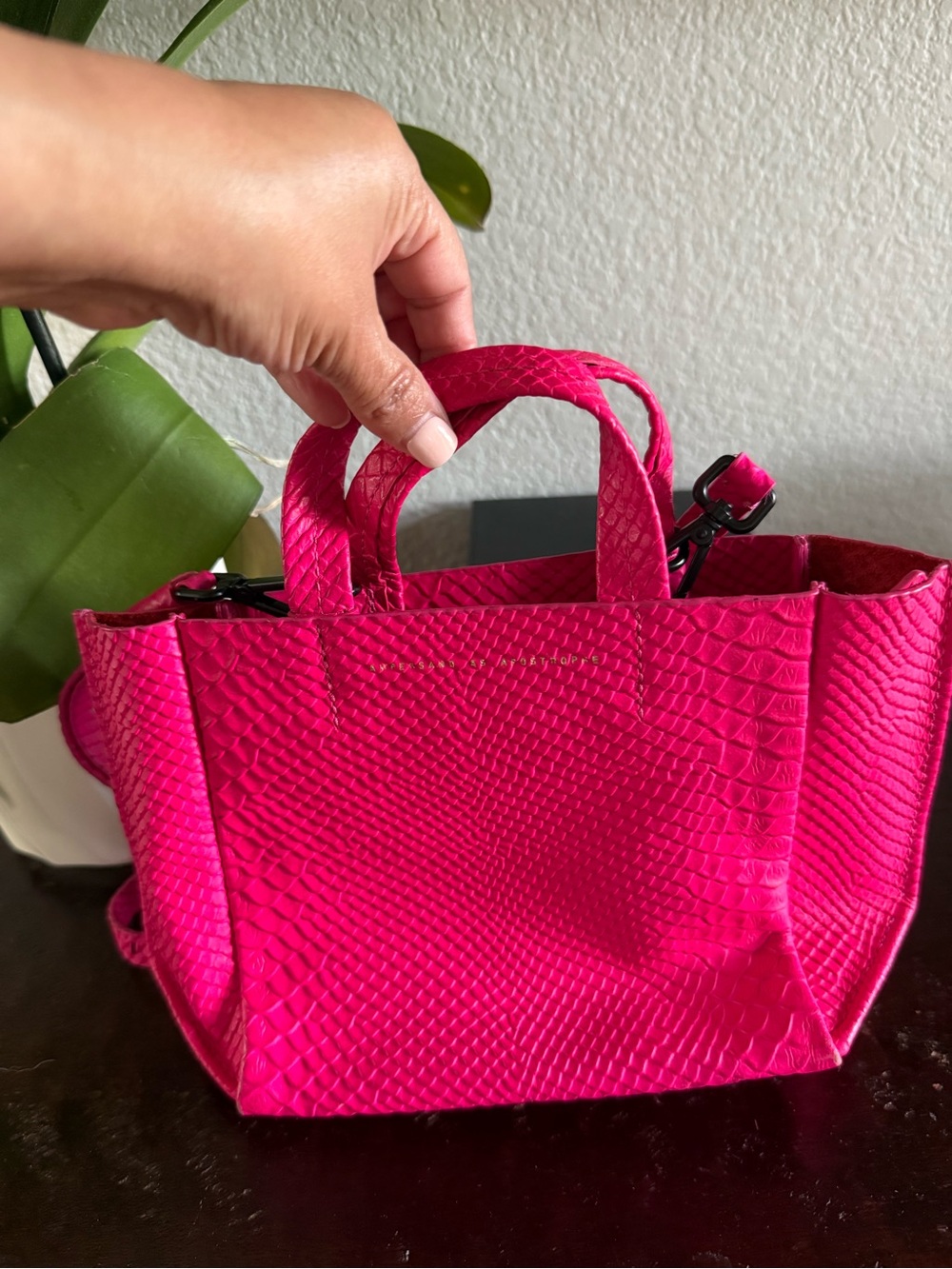 Ampersand As Apostrophe Python Micro Tote in Hot Pink. Perfect for Summer☀️